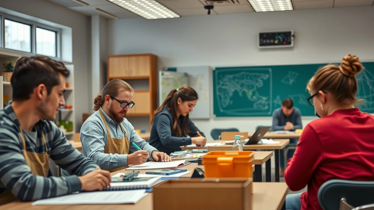 classe avec des eleves en formation professionnelle