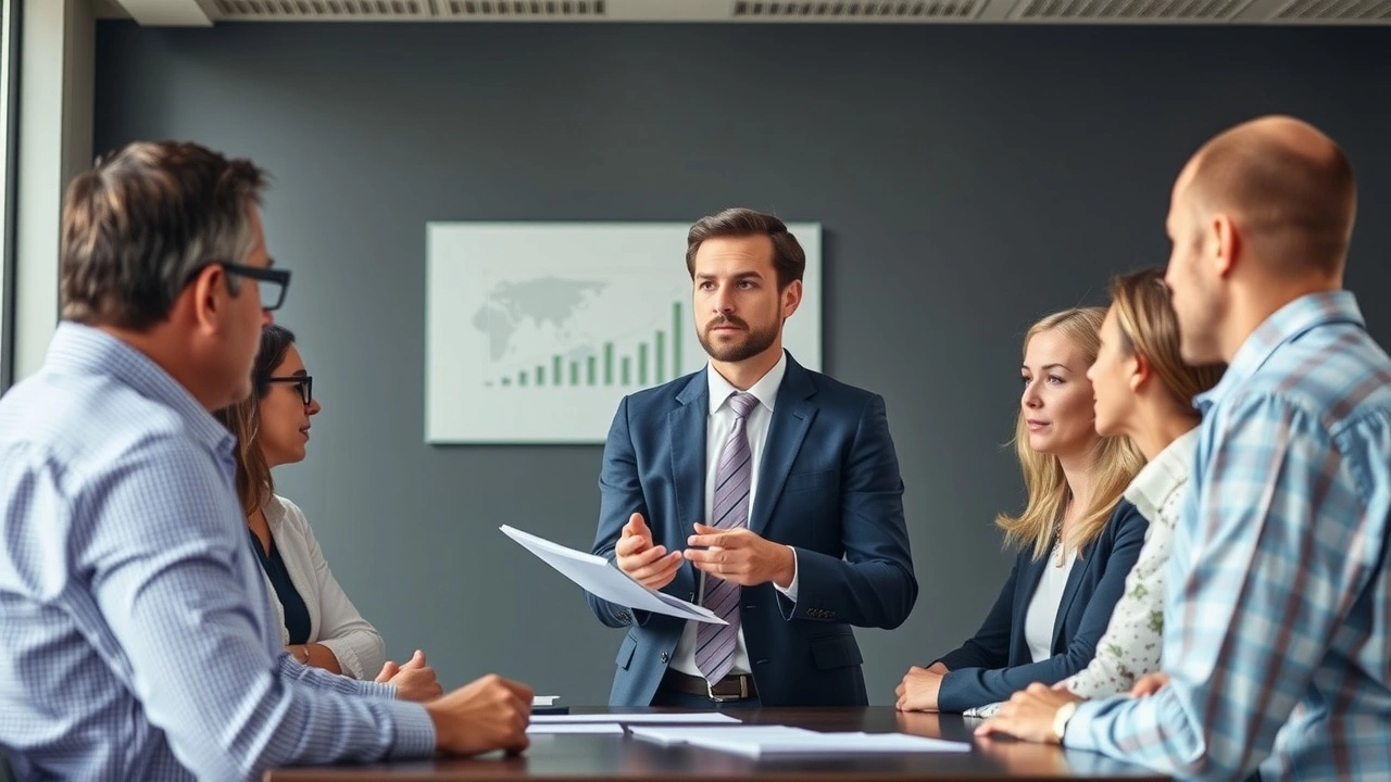 conseiller financier et groupe discutant de nouvelles regles fiscales