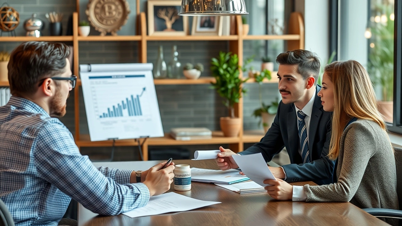 conseiller fiscal avec clients discutant des actifs numériques