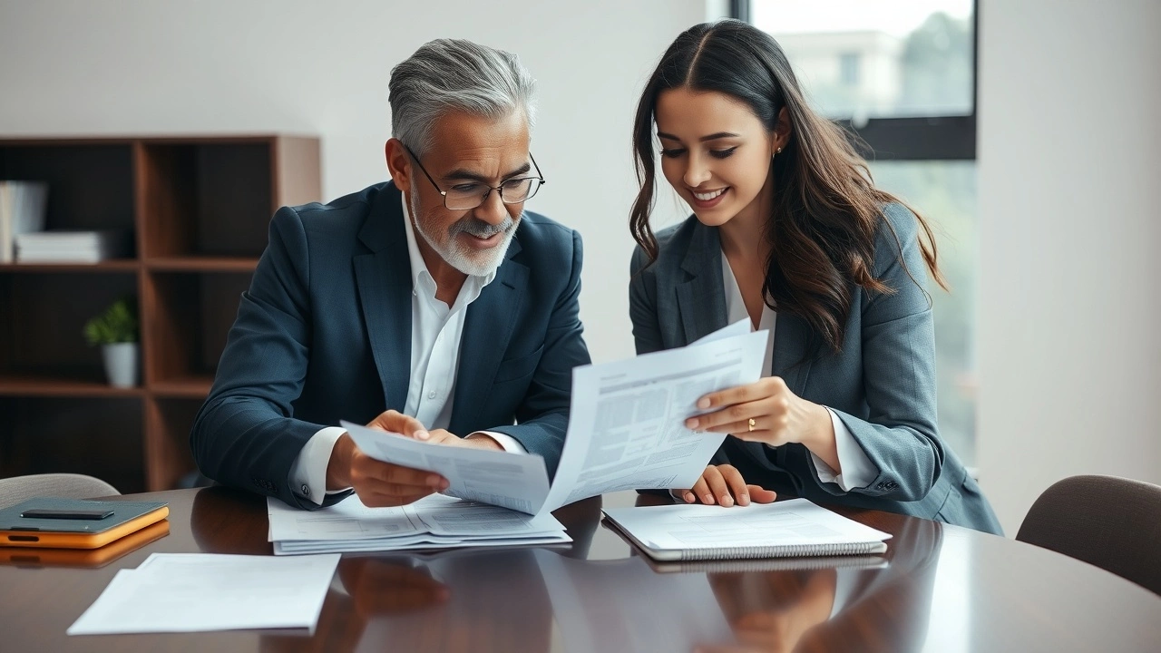 couple travaillant sur des documents fiscaux