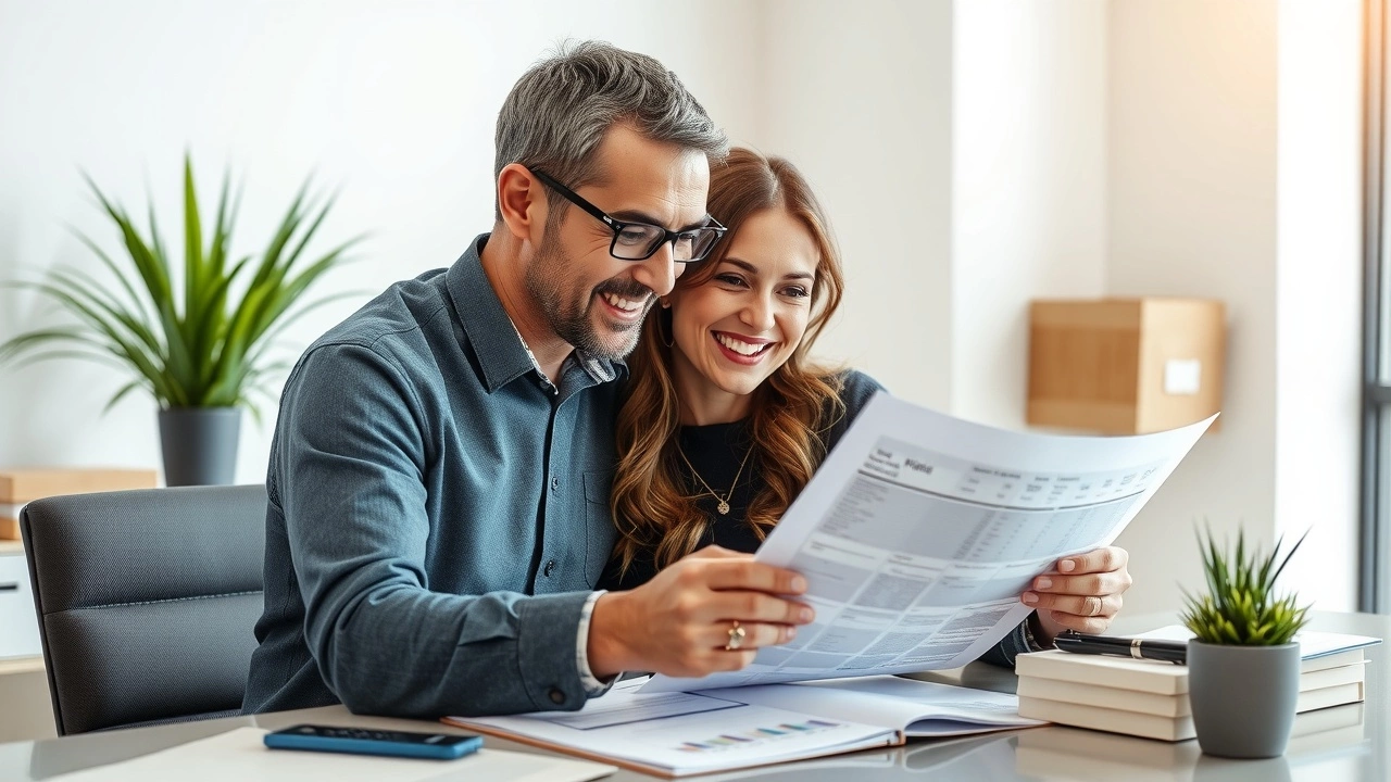 couple examinant des documents fiscaux ensemble