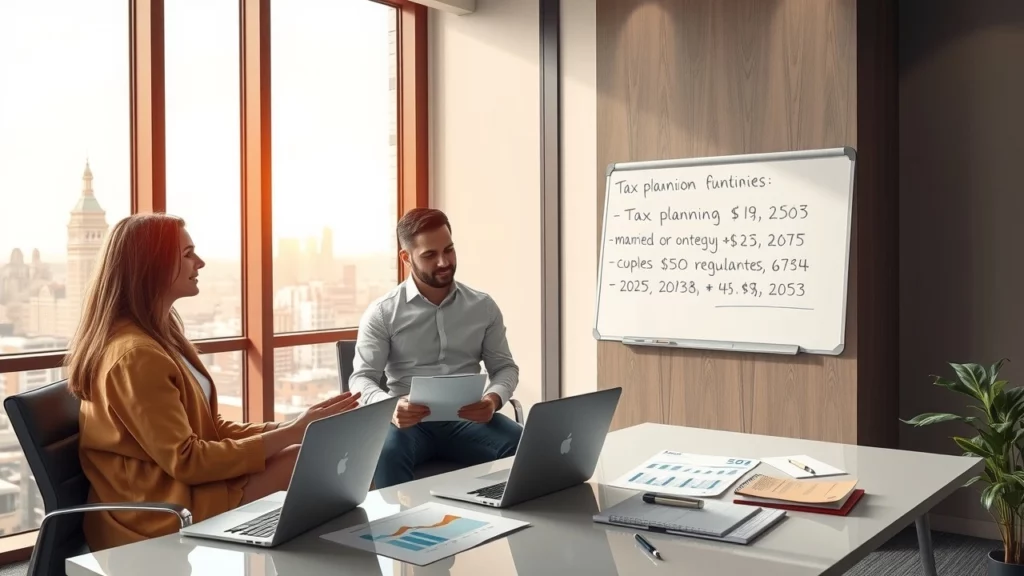 Couple consultant en finance discutant des nouvelles fiscales