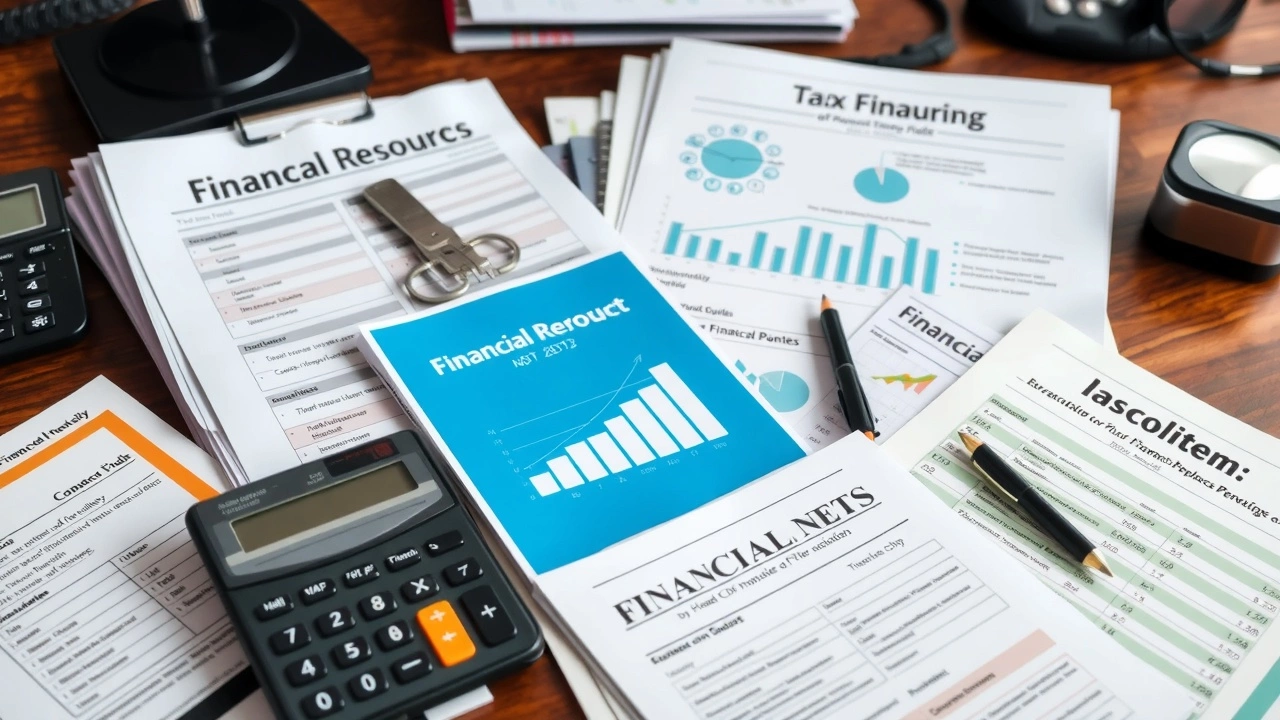 documents fiscaux et ressources financières sur un bureau