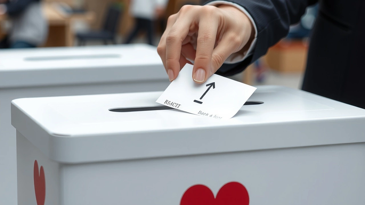 une main mettant une donation dans une boîte de collecte