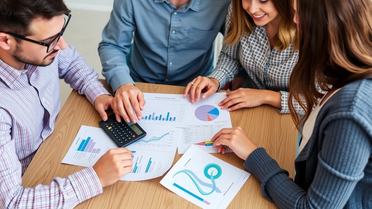 famille examinant son budget sur une table
