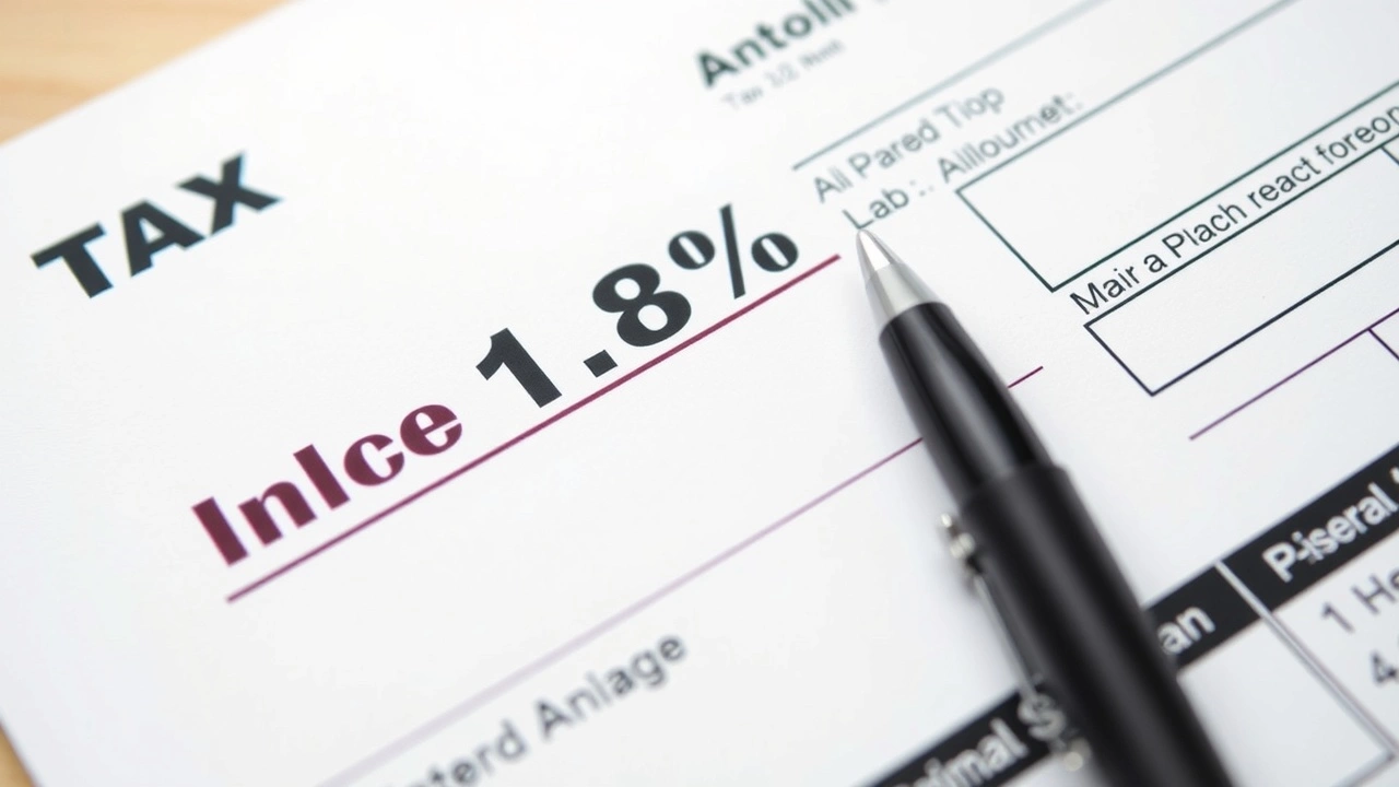 formulaire fiscal avec une augmentation de 1,8 pour cent