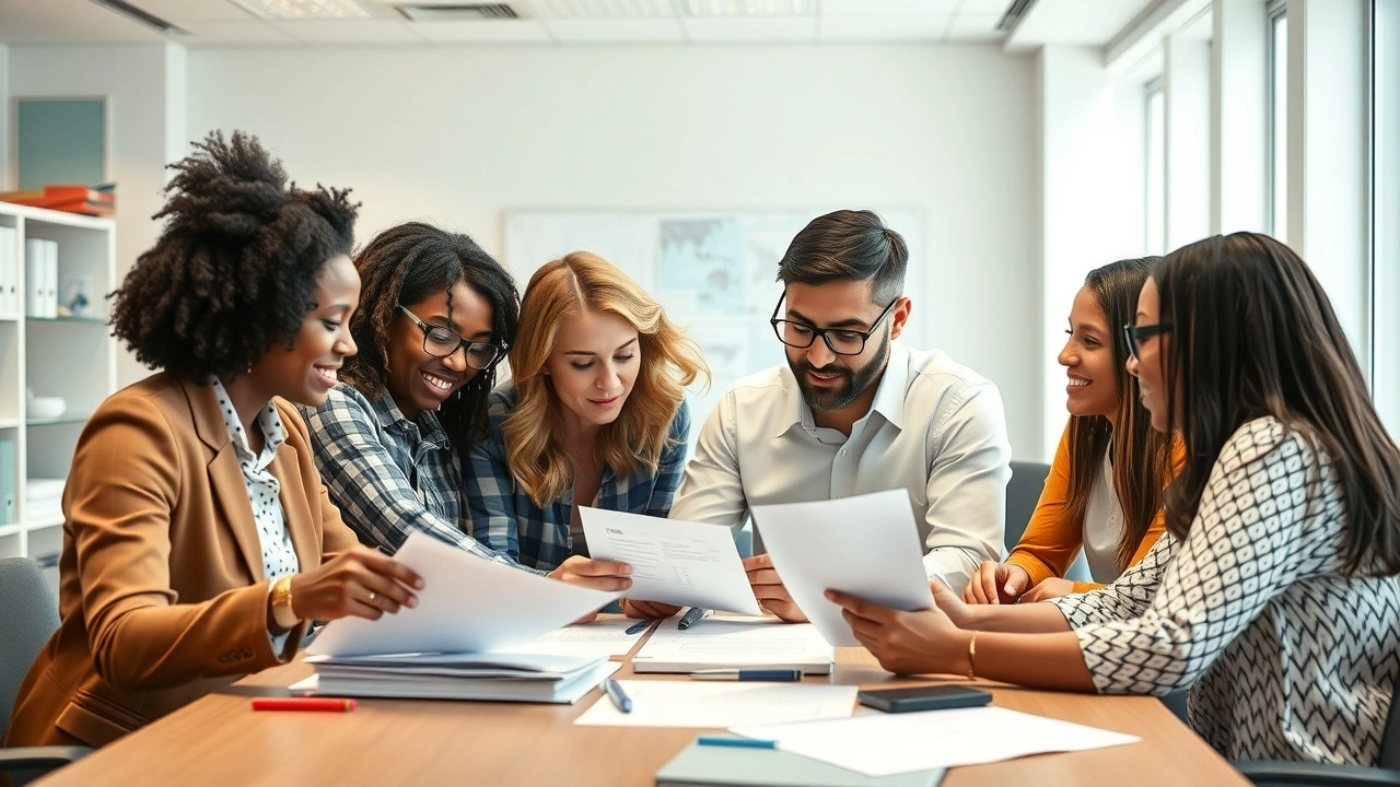 groupe de personnes examinant des documents fiscaux
