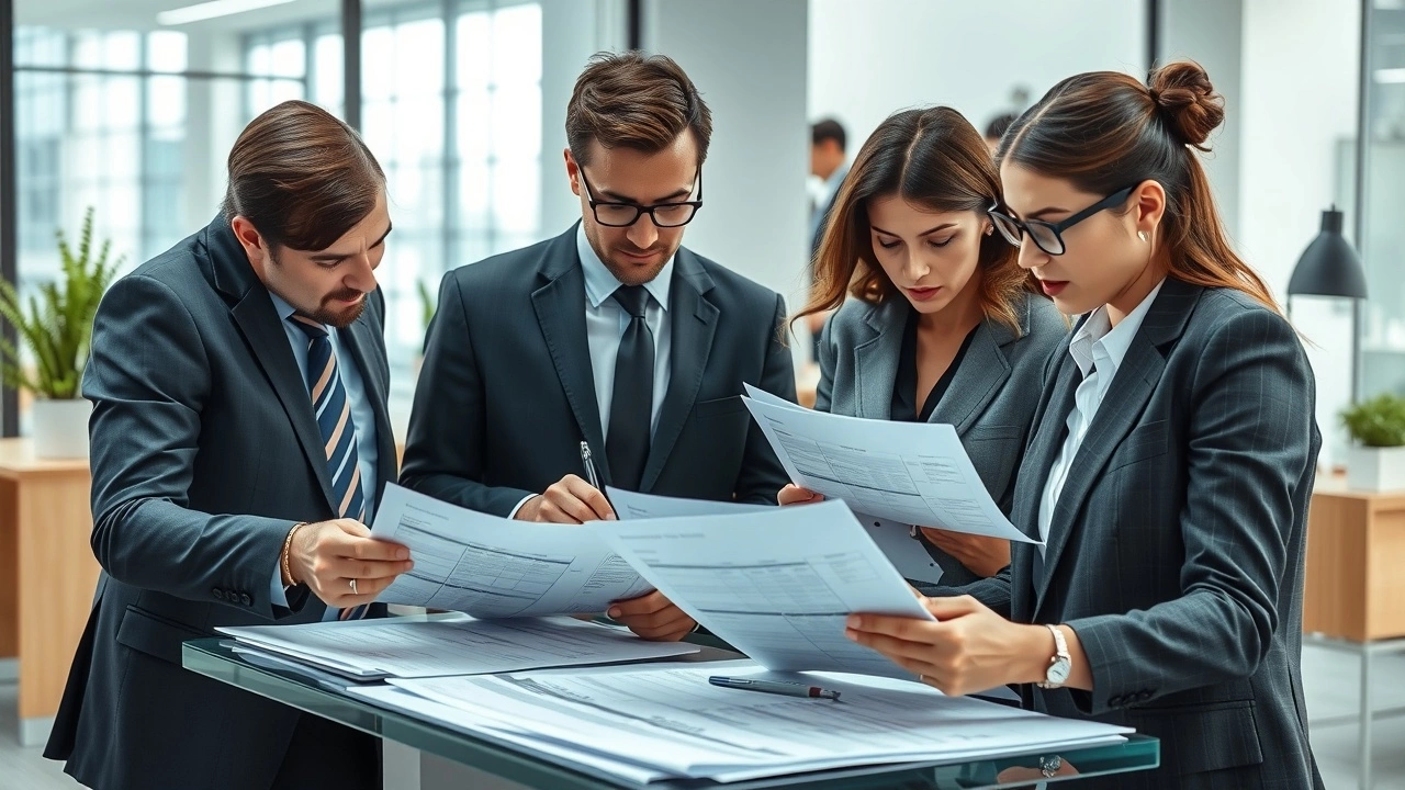 groupe de personnes examinant des documents fiscaux