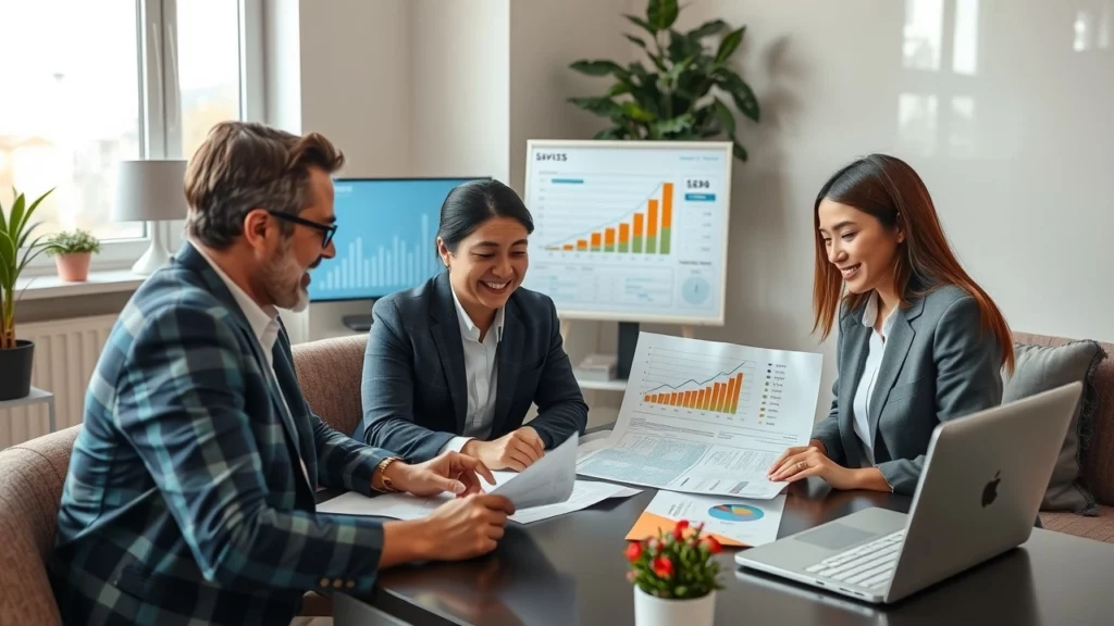 Illustration d'un cadre financier moderne avec des professionnels discutant des mesures d'optimisation fiscale en 2025.