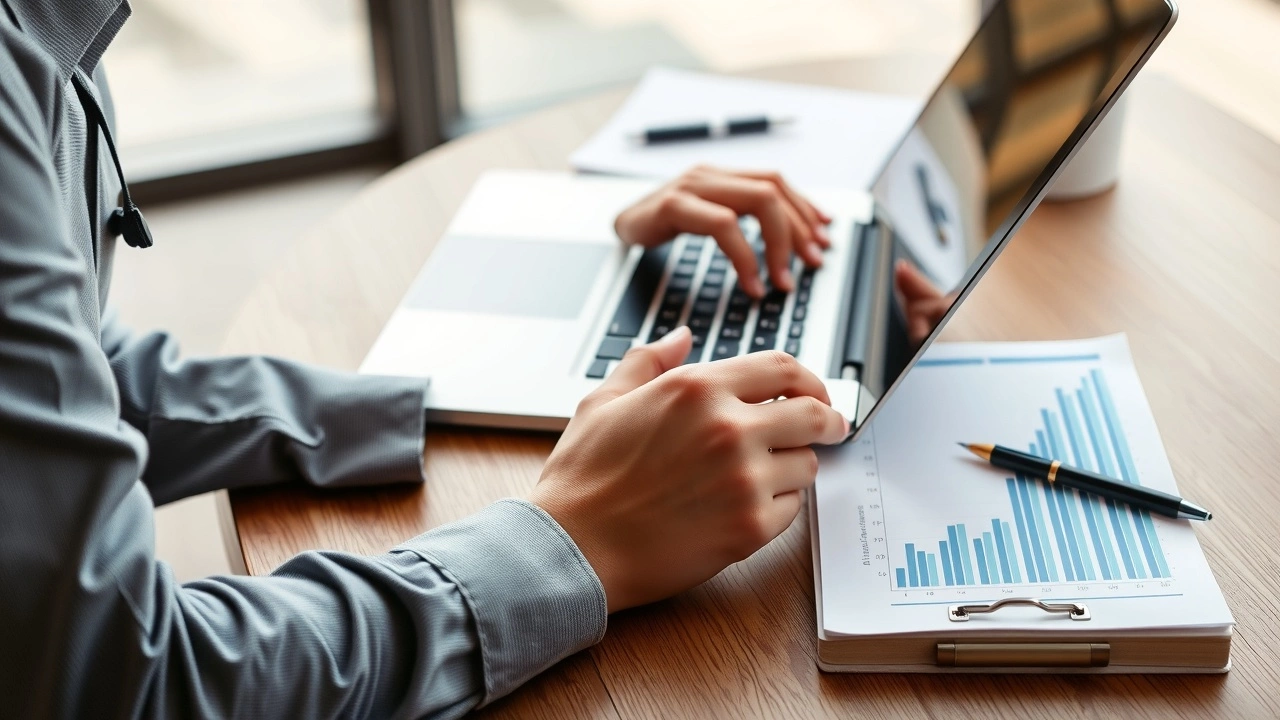 person analysant des documents financiers sur un bureau