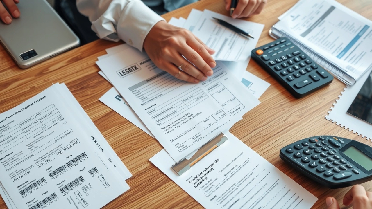 person triant des documents fiscaux sur un bureau