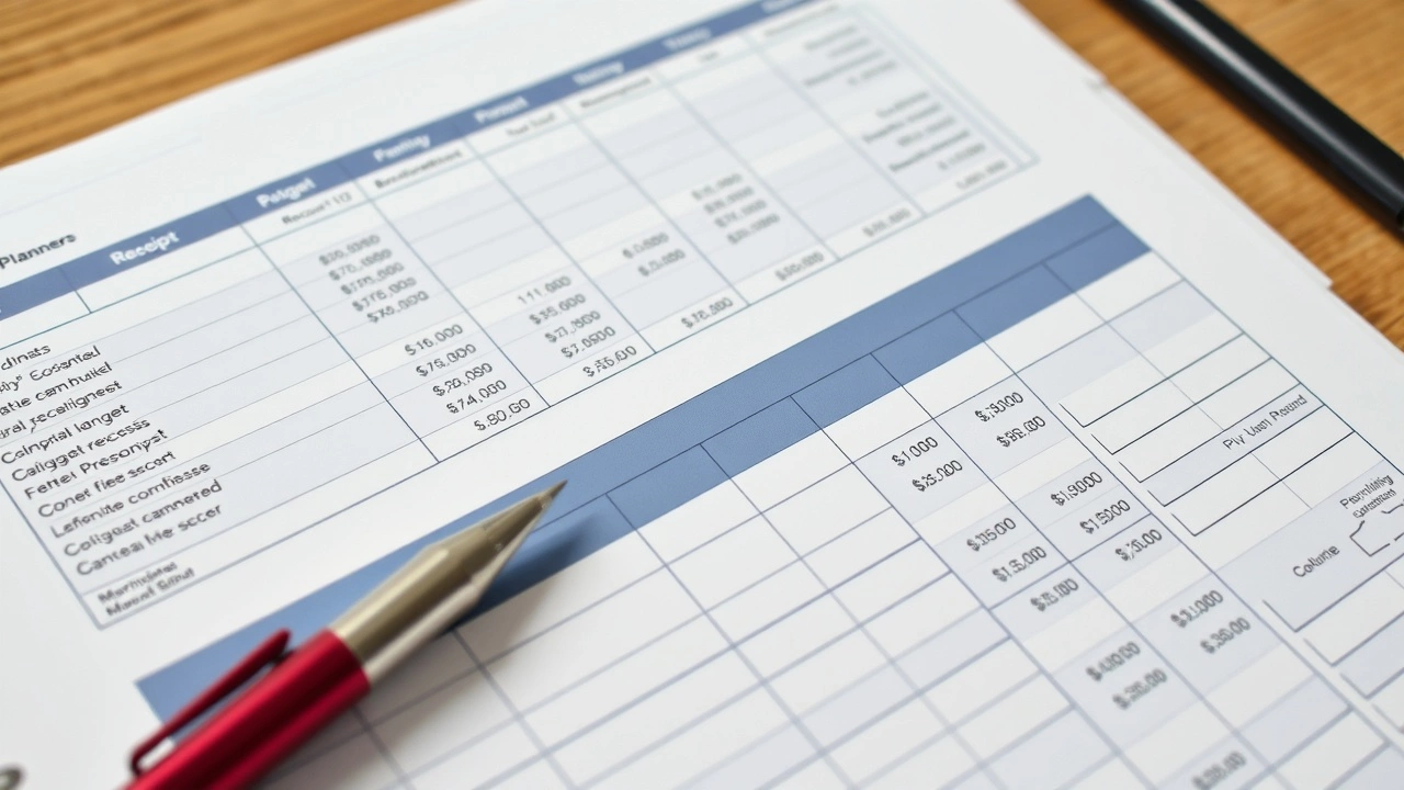 planificateur de budget avec reçus et dépenses