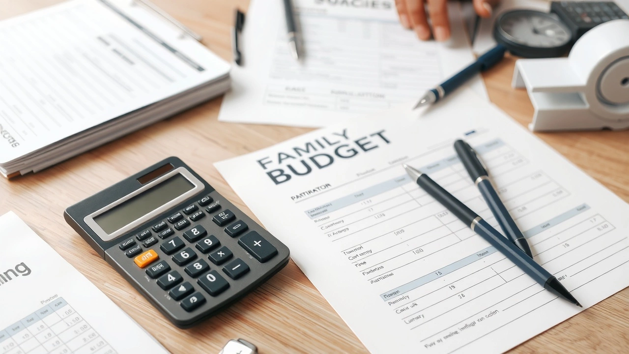 famille planifiant leur budget avec des papiers