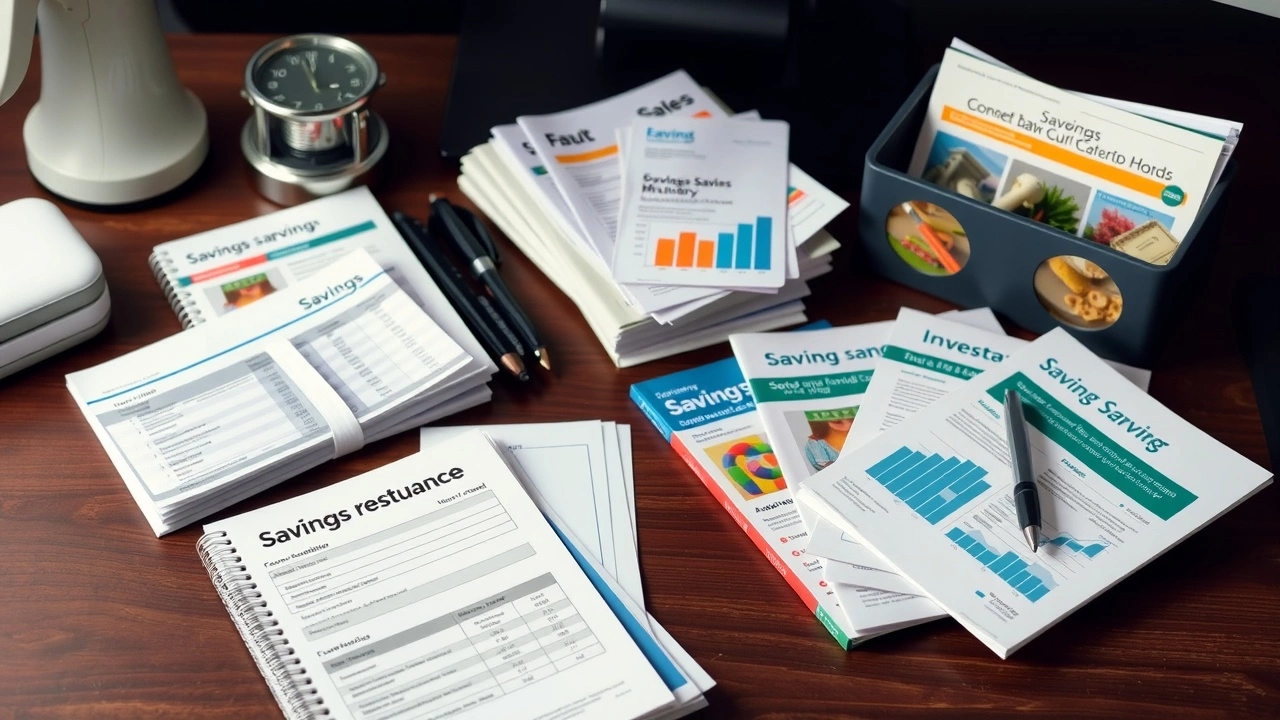 produits d'epargne sur un bureau