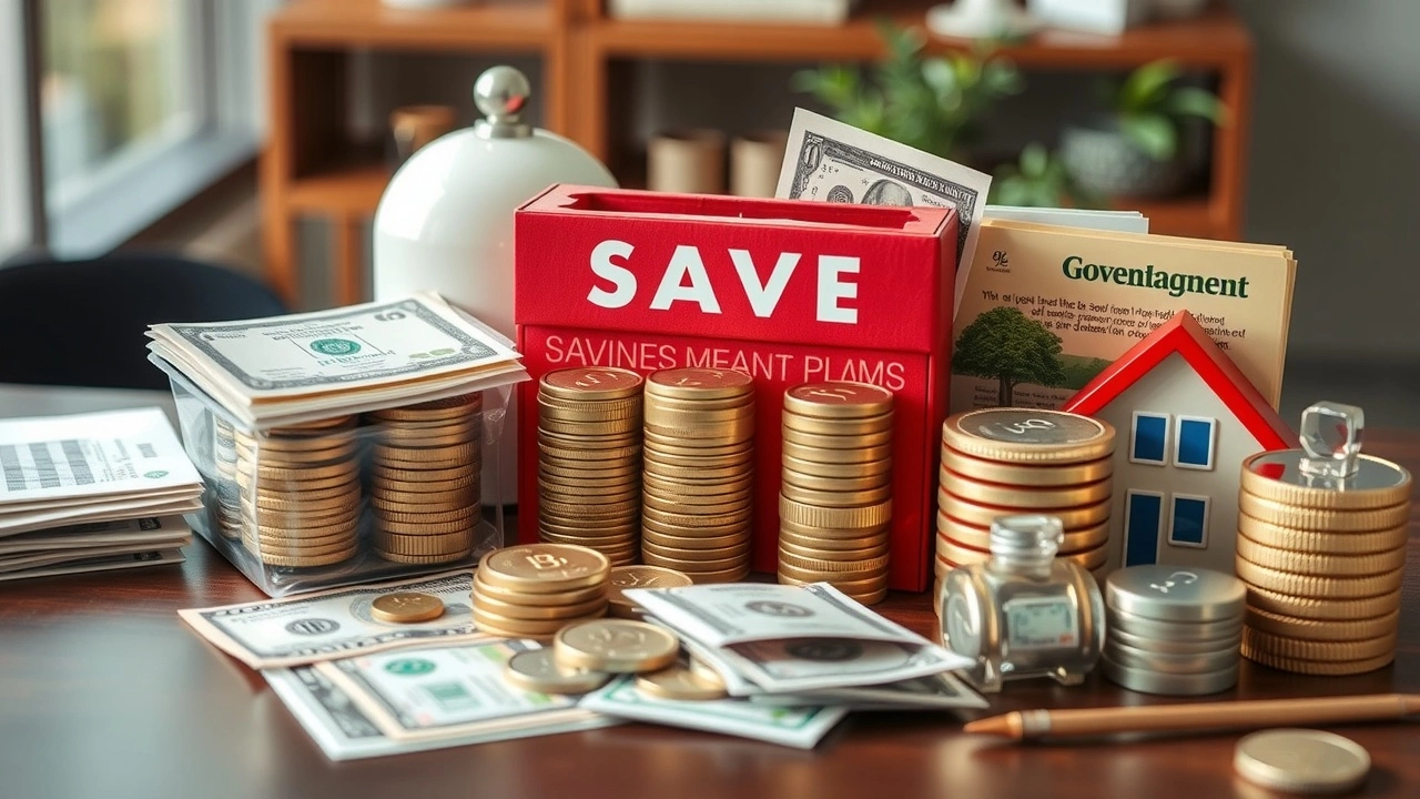 produits d epargne sur une table bien organises