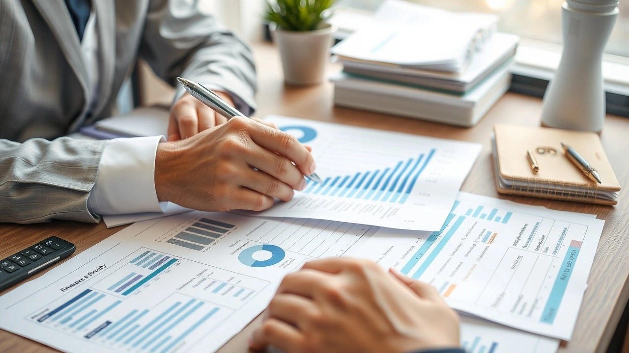 person analyze documents et planificateur budget