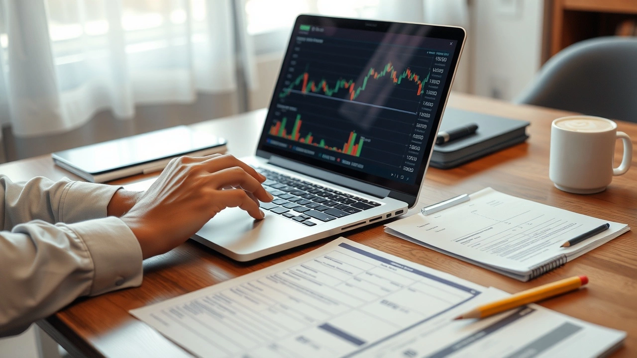 person analysant des NFTs avec des documents fiscaux