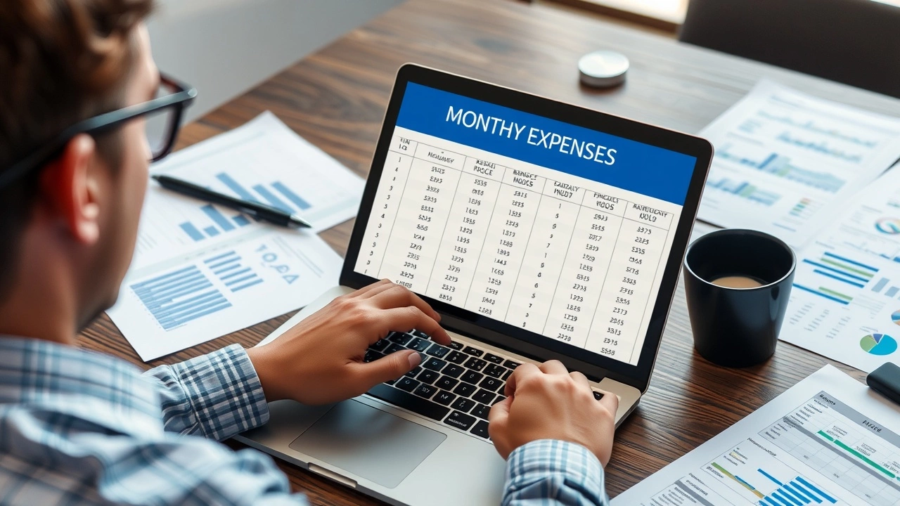 person analysant ses revenus et depenses mensuels
