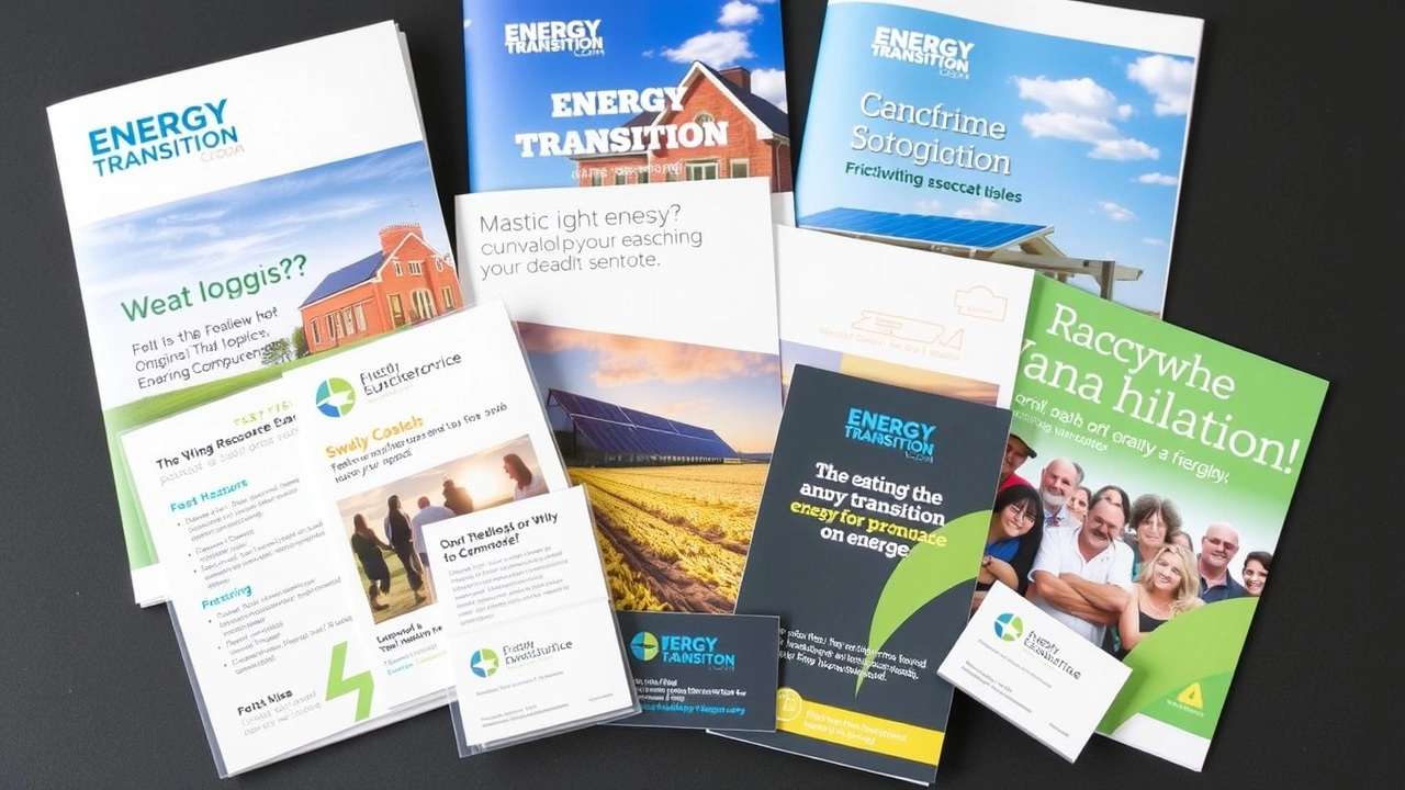 brochures et cartes de visite sur ltransition energetique