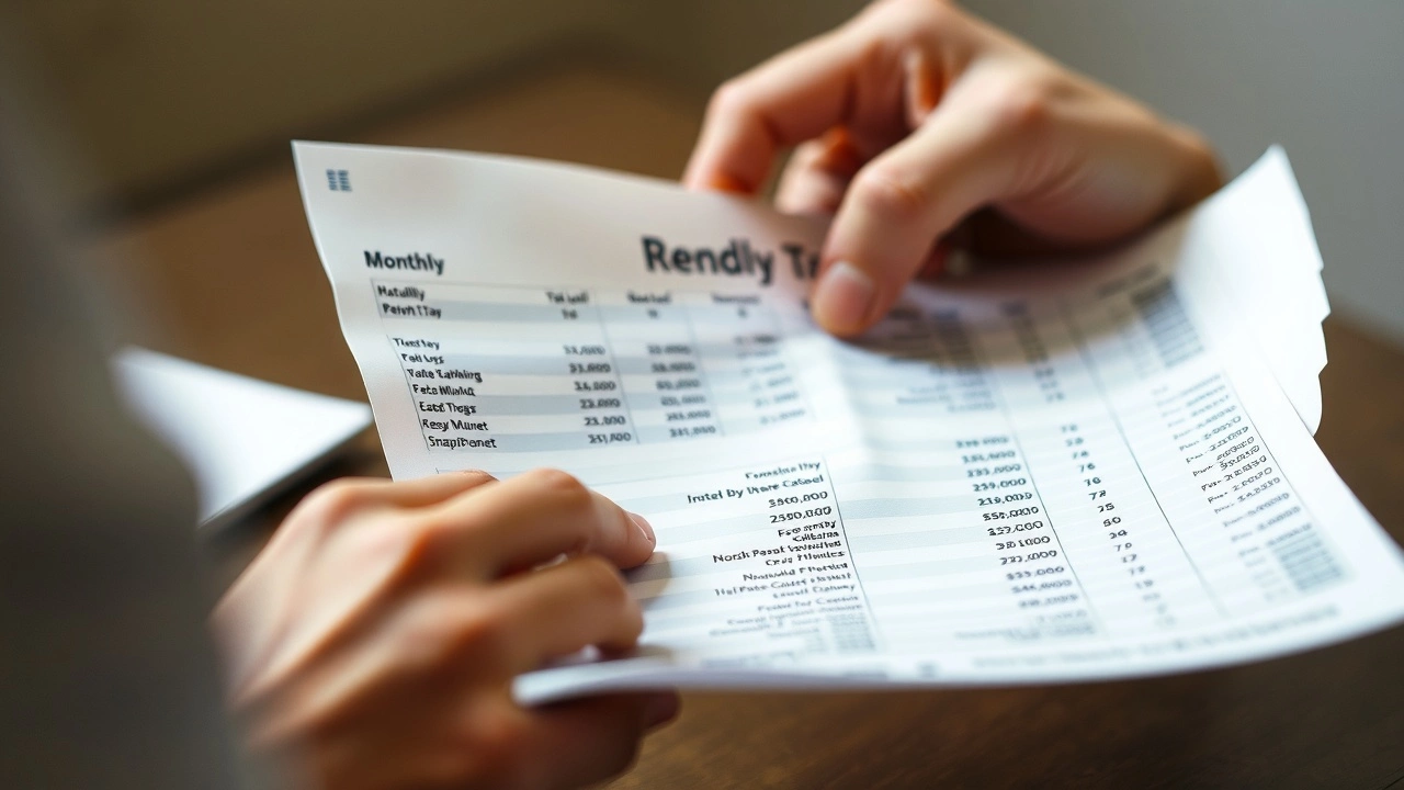 person consults un budget mensuel avec des depenses fiscales