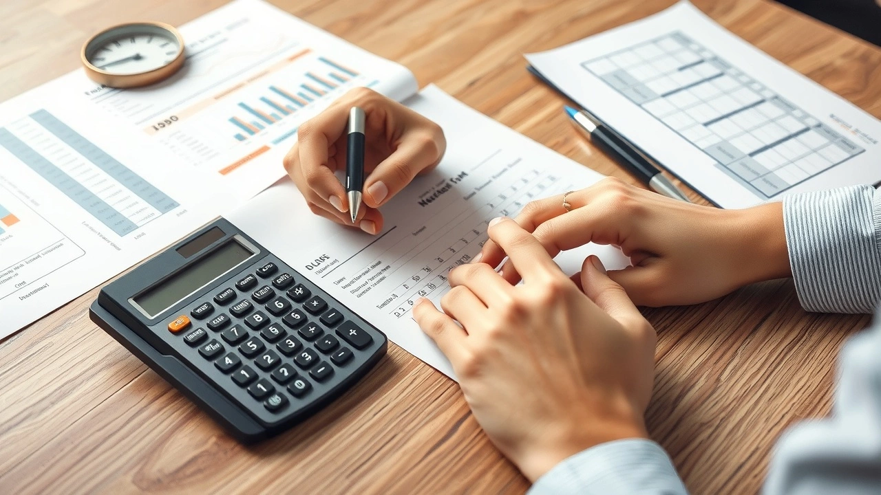 person calculant un budget avec des documents fiscaux