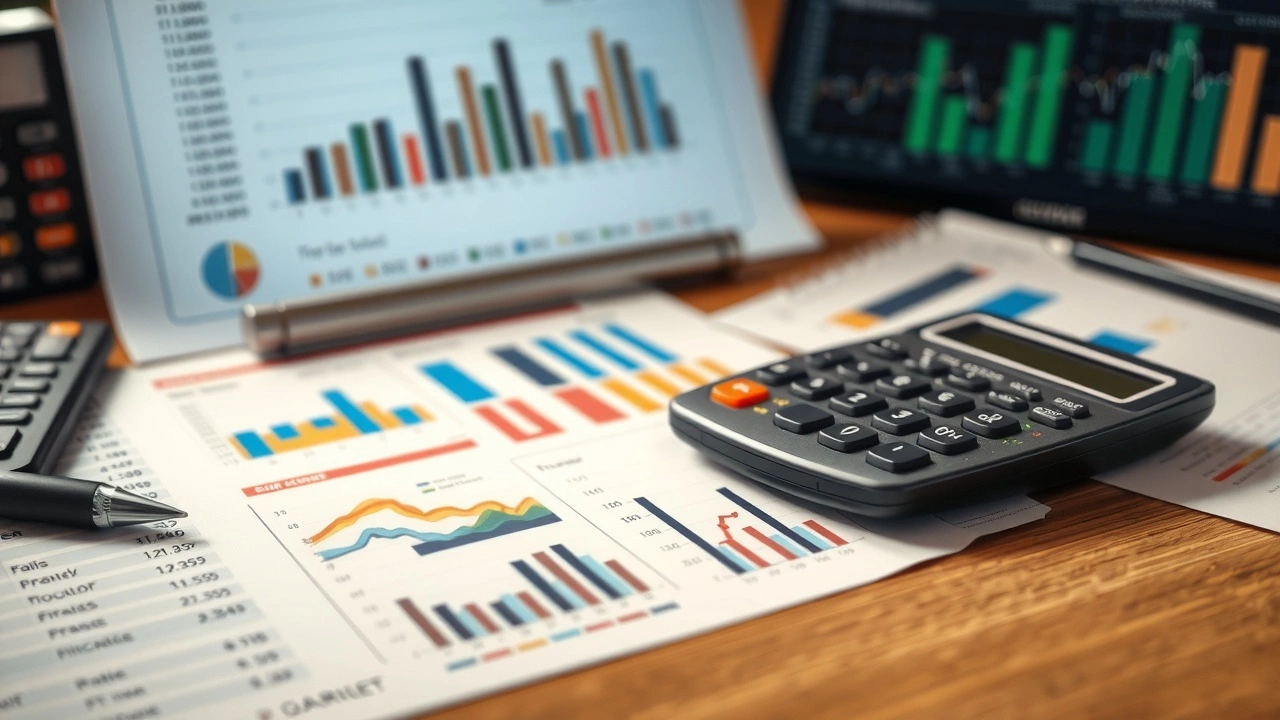 calculatrice et documents financiers sur un bureau