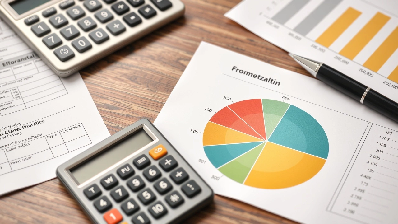 calculette et formulaires fiscaux sur un bureau