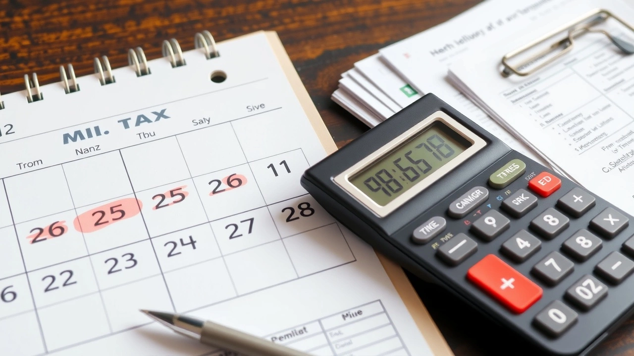 calendrier avec dates fiscales et documents dimpots