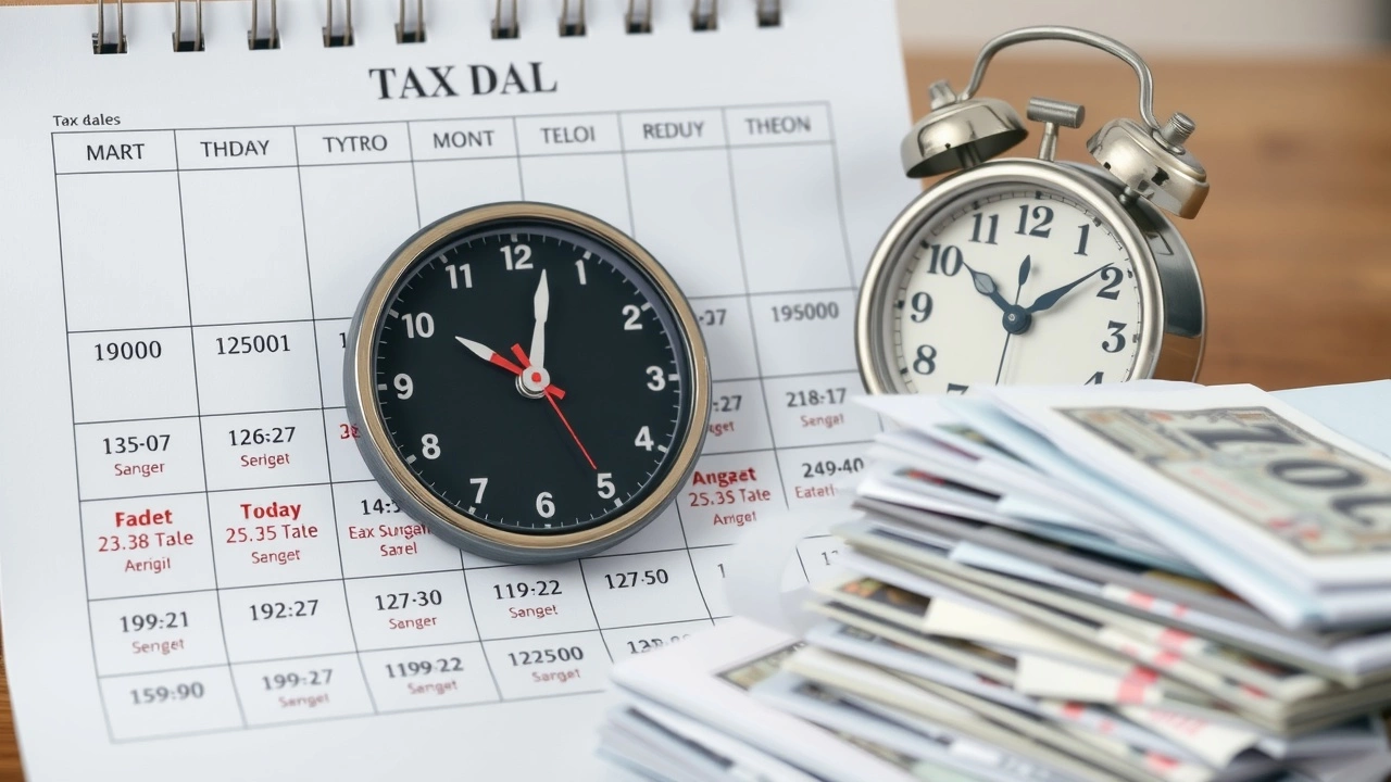 calendrier avec délais fiscaux et factures impayées