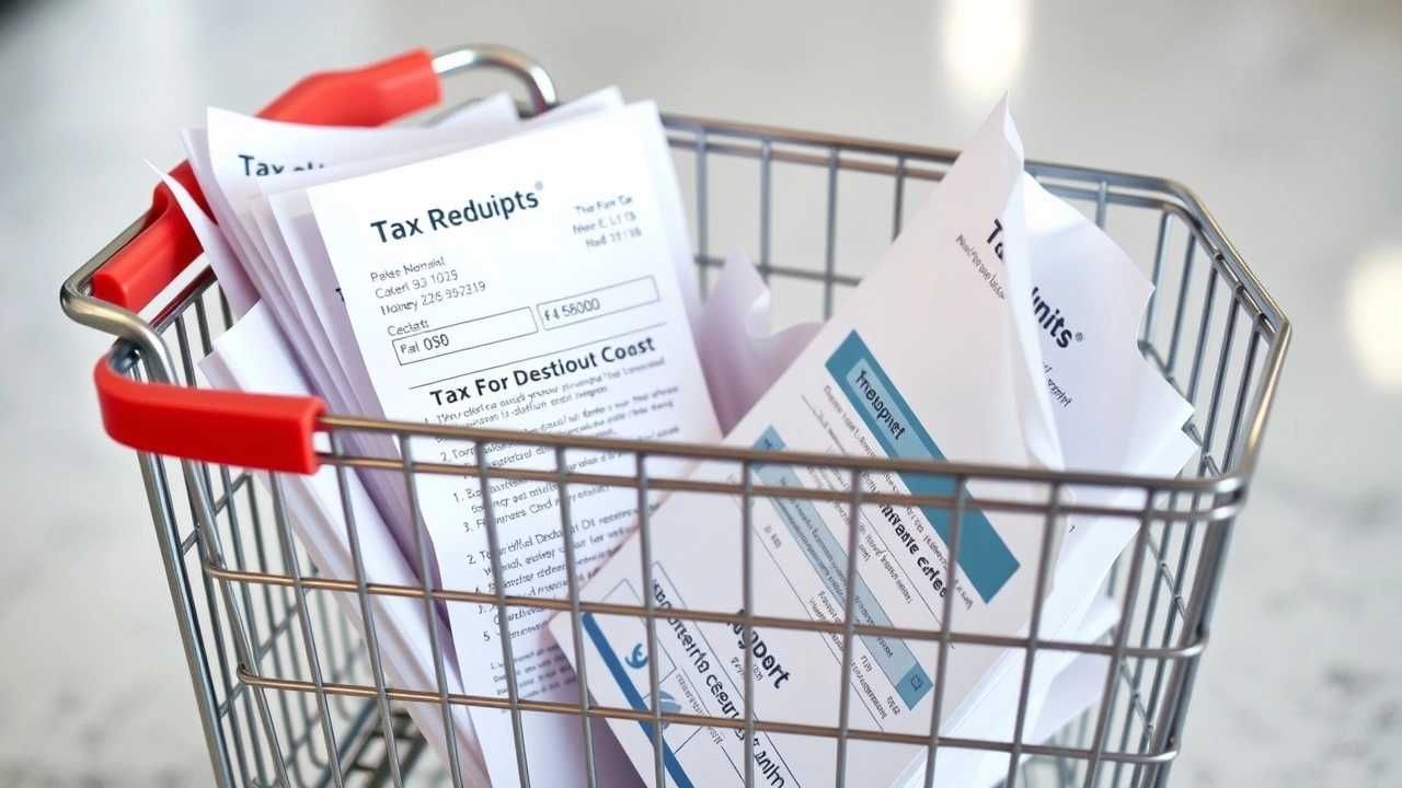 chariot de courses rempli d'articles déductibles