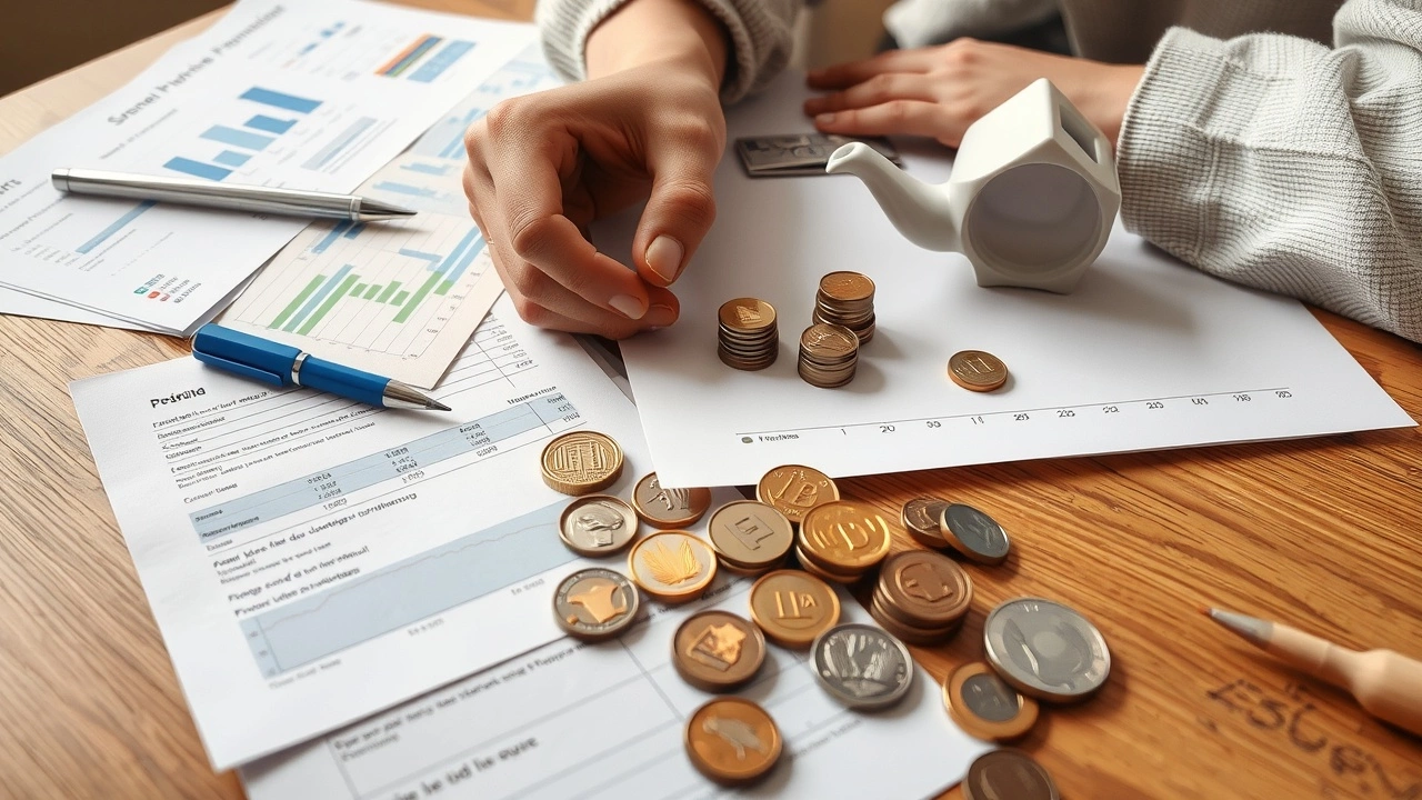 famille francaise gérant des documents financiers et des pièces