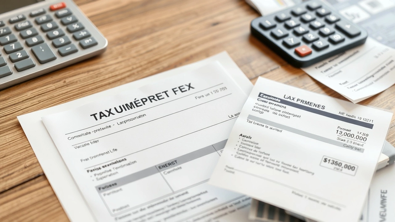 documents fiscaux français sur un bureau avec facture d'énergie