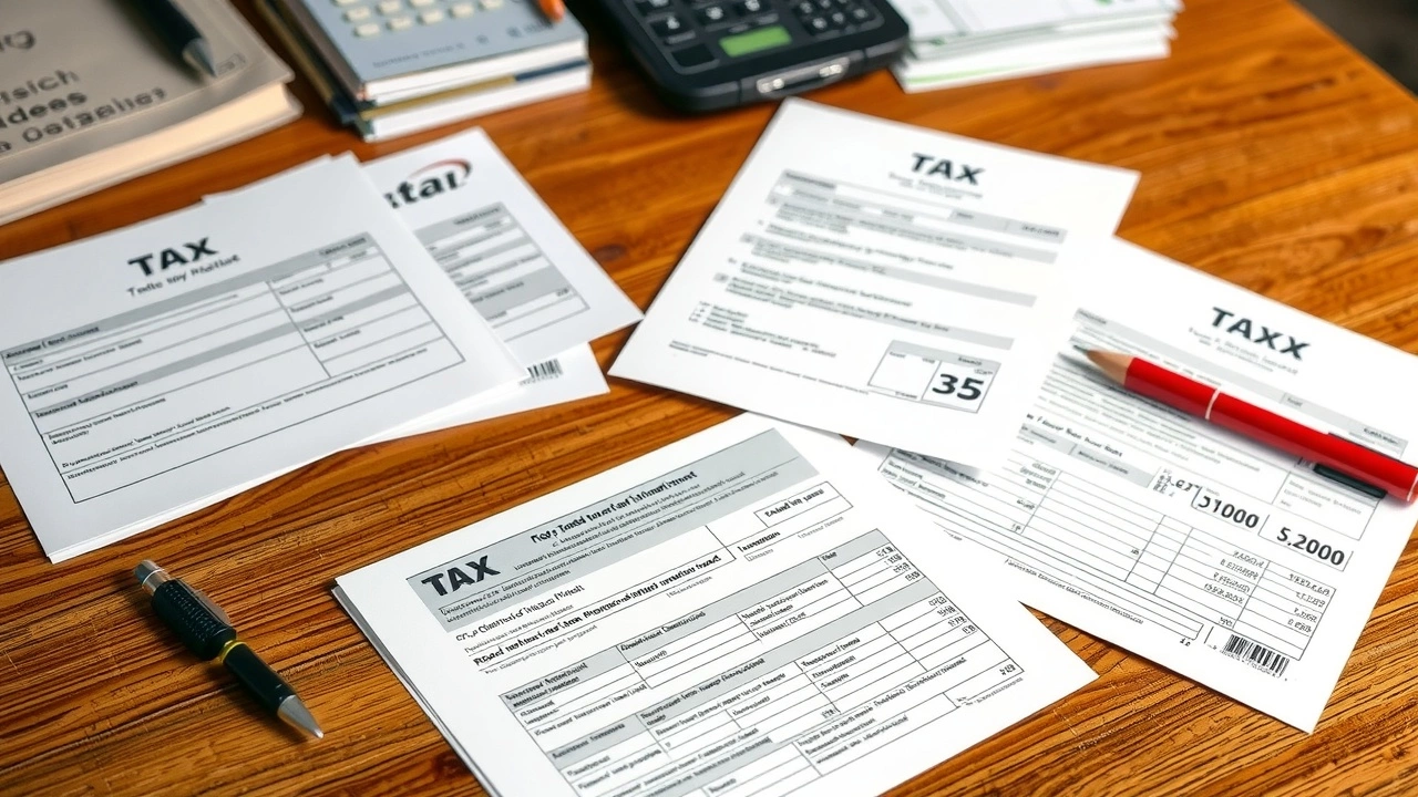 documents fiscaux sur un bureau en bois