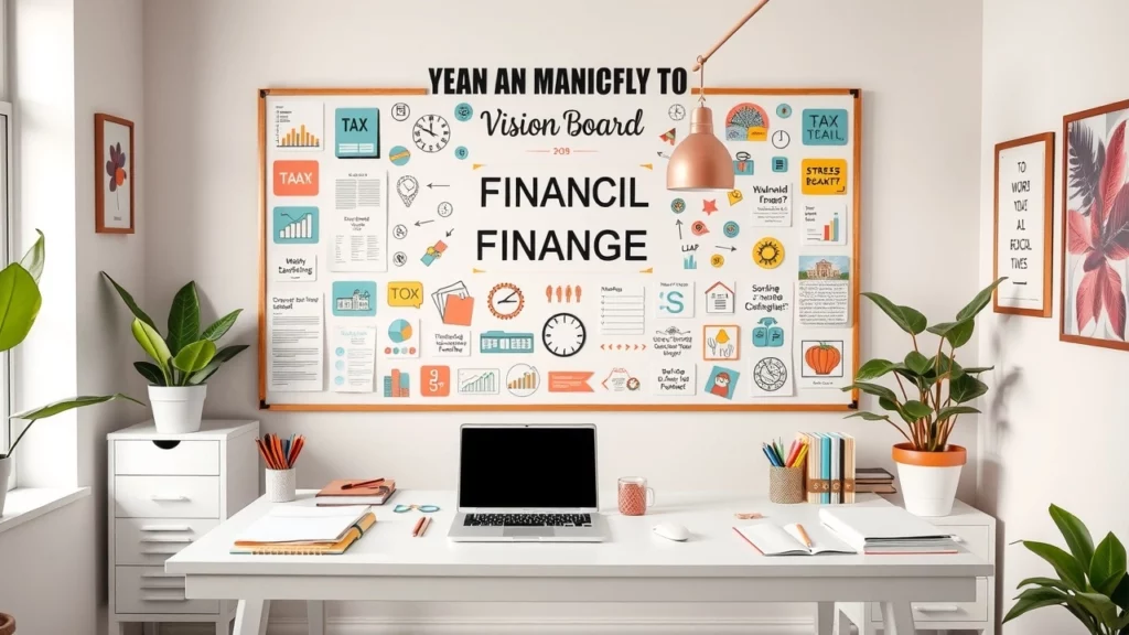 Un espace de travail bien organisé avec un tableau de visualisation pour la gestion des obligations fiscales.