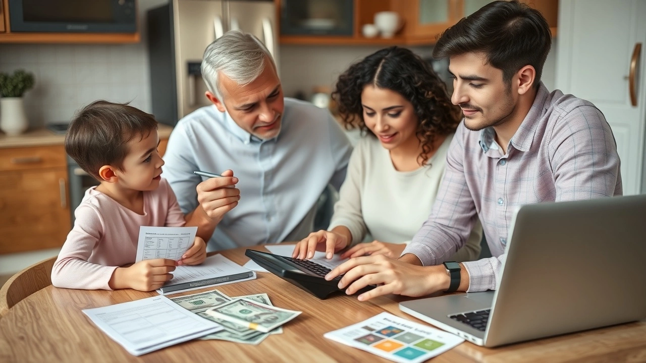 une famille gérant son budget au quotidien