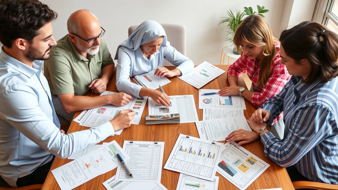 famille examinant des options d'épargne