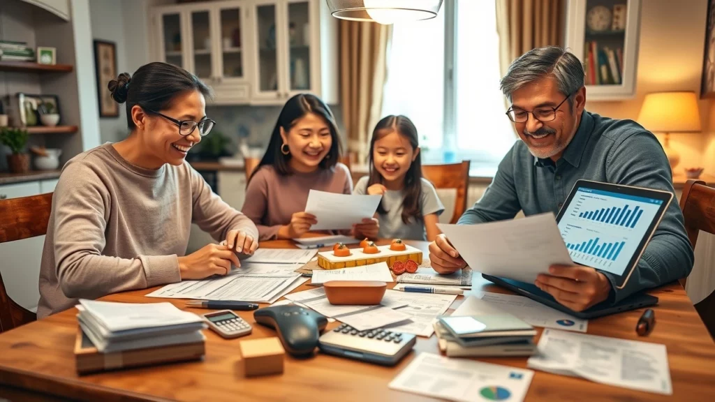 Une famille discutant du budget et de son impact sur le pouvoir d'achat.