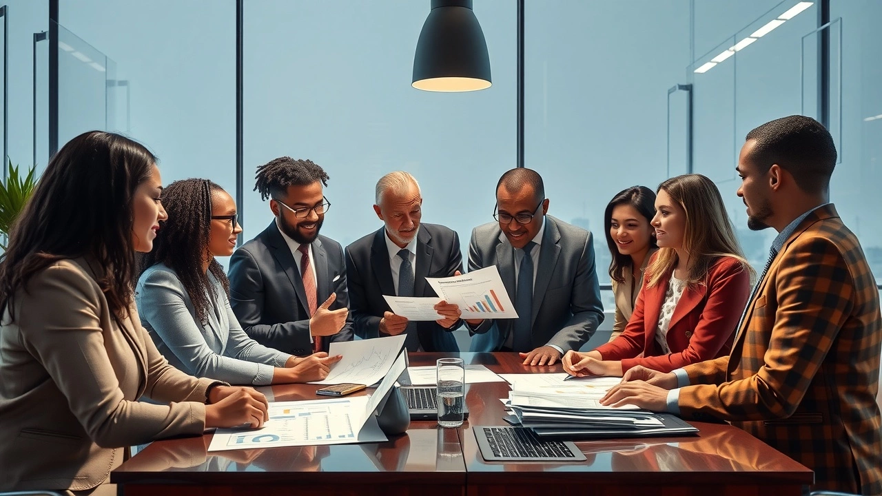 Groupe de personnes discutant de stratégies financières