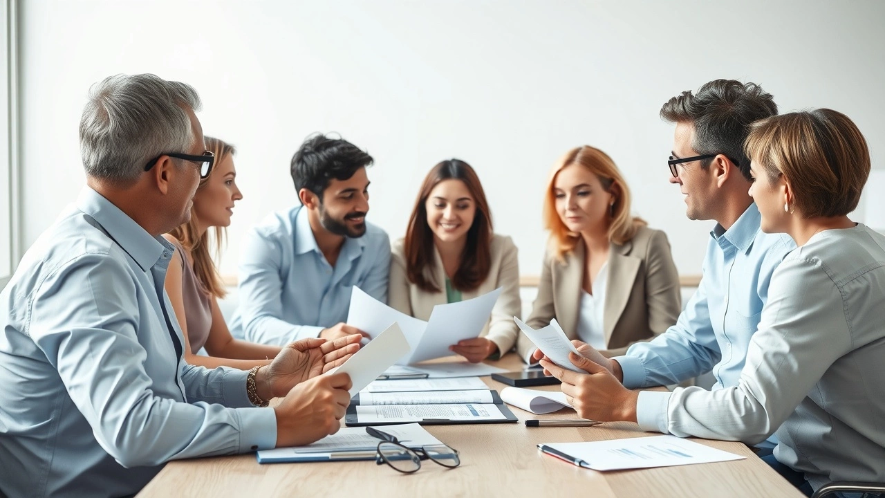 groupe d'expatriés discutant de stratégies fiscales