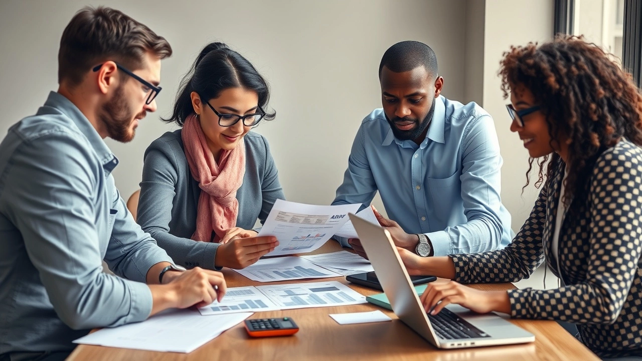 groupe d'indépendants discutant de fiscalité
