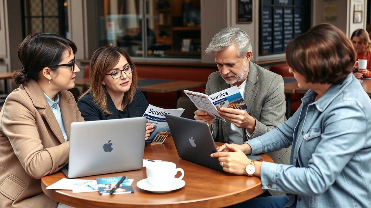 groupe de personnes discutant d'épargne au café