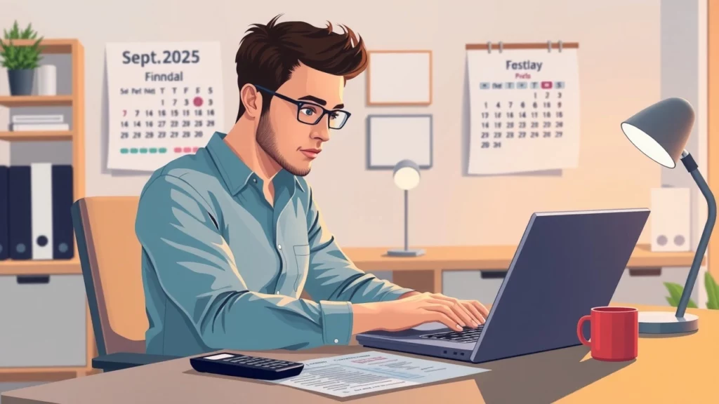 Illustration d'une personne corrigeant sa déclaration de revenus en ligne.