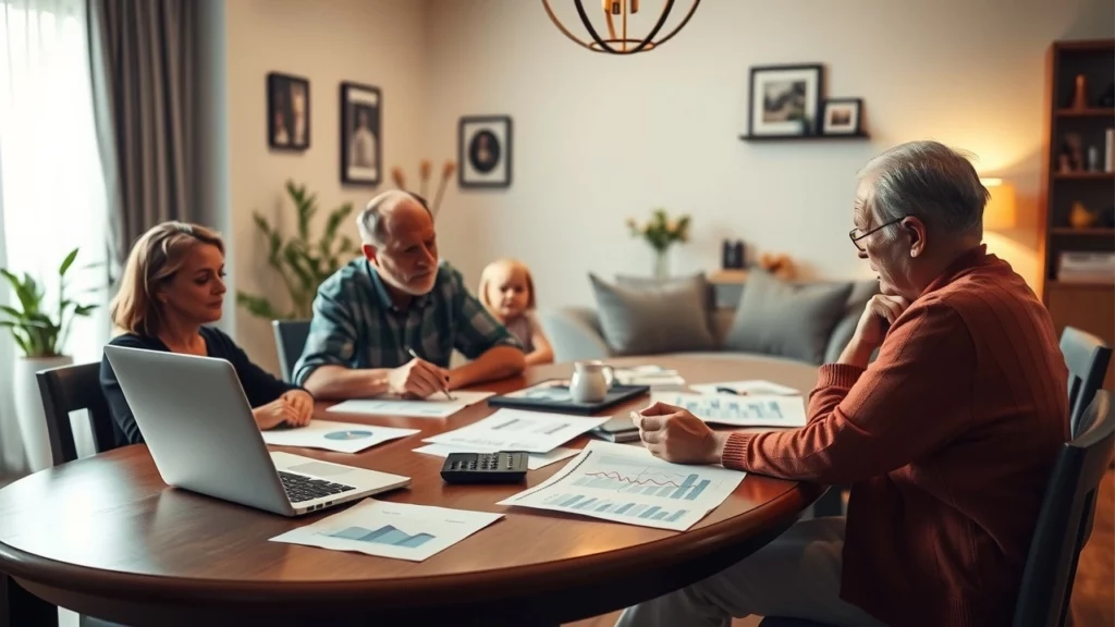 Illustration d'une famille discutant de l'impact du budget 2025 sur le pouvoir d'achat.