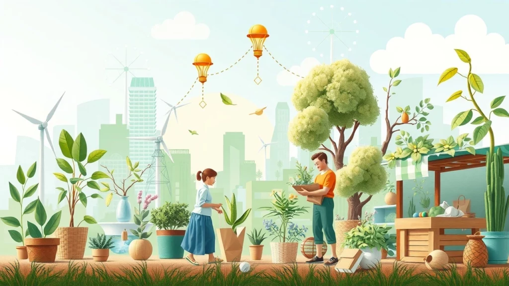 Illustration de l'impact de l'économie circulaire sur les finances personnelles et la fiscalité en 2024