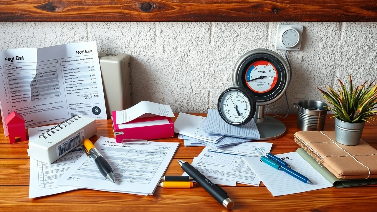 maison avec factures et outils de budget