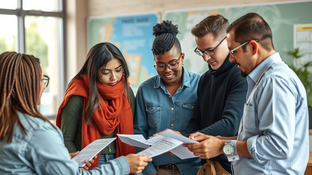 groupe divers de micro-entrepreneurs avec des documents financiers