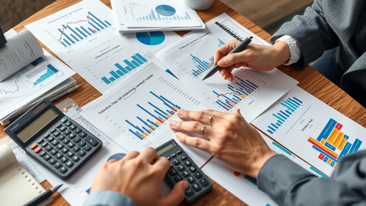 analyste financier examinant des graphiques et des rapports