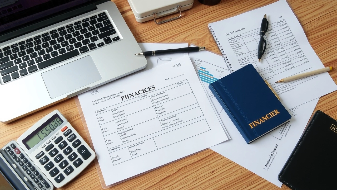 bureau organise avec des documents fiscaux et un ordinateur