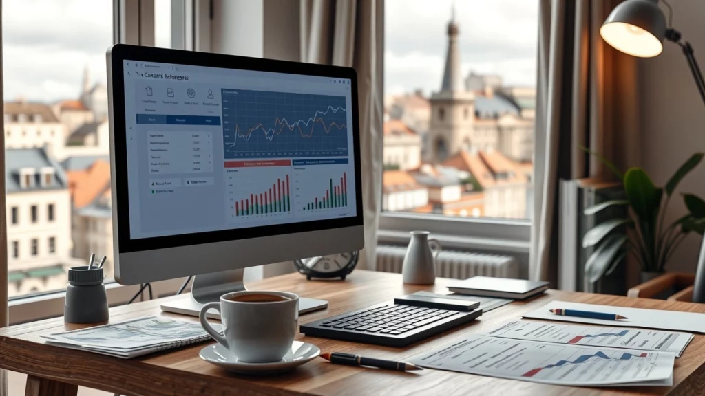 Un bureau moderne français illustrant la gestion des finances personnelles en 2024.