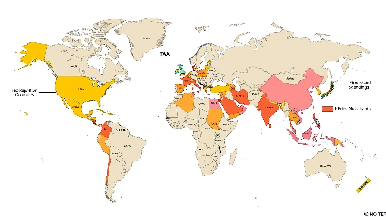 carte du monde montrant des regulations fiscales internationales